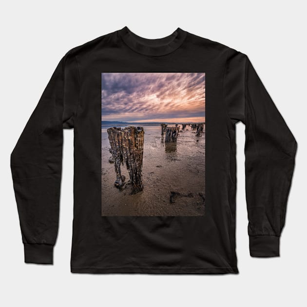 Abandoned Wharf Posts Long Sleeve T-Shirt by JeffreySchwartz